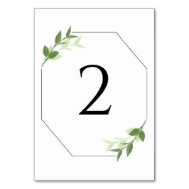 Greenery Garden Löv Ram Bröllop Bordsnummer