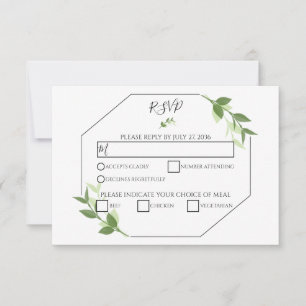 Greenery Garden Löv Ram Bröllop OSA Cards Kort