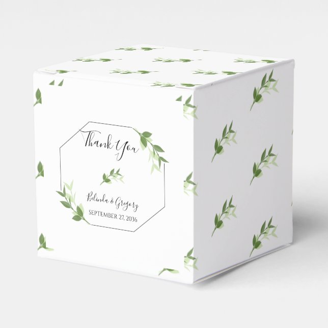 Greenery Garden Löv Ram Bröllop Presentaskar (Framsidan Sidan)