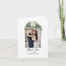 Greenery Garland och Peony Bröllop Tack Photo Kort