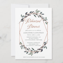 Greenery Geo | Återkallningsmiddag för Ro Guld Inbjudningar