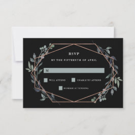 Greenery Geo Black | RO GULD BRÖLLOP OSA Kort