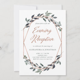Greenery Geo | Rosa Guld Kvällsmottagning Inbjudningar
