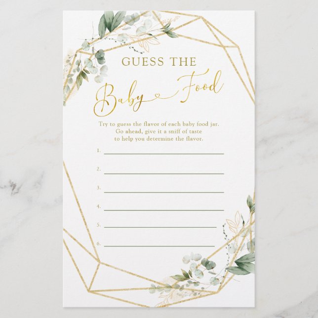 Greenery Geometric Baby i Bloom Gissa Baby Food (Framsida)