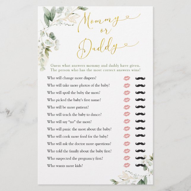 Greenery Geometric Baby i Bloom Mamma eller pappa (Framsida)