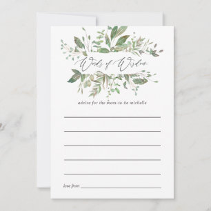 Greenery Geometric Baby Shower Mamma Advice Rådkort