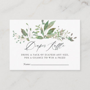 Greenery Geometric Baby Shower Raffle Tilläggskort