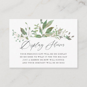 Greenery Geometric Baby Shower Visning Shower Tilläggskort