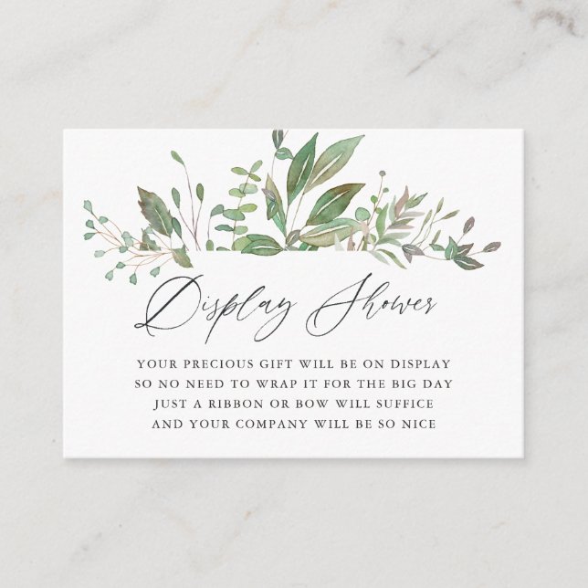 Greenery Geometric Baby Shower Visning Shower Tilläggskort (Framsida)