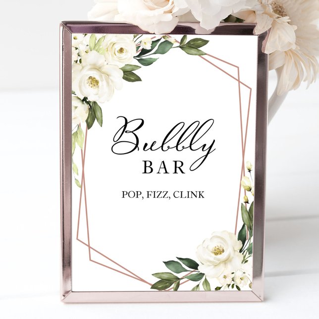 Greenery Geometric Bubly Pub Pop Fizz Clink-tecken Poster (Skapare uppladdad)