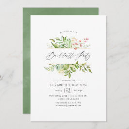 Greenery Geometric Crystal Bachelorette Party Inbjudningar