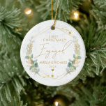 Greenery Geometric First-jul Engaged Julgransprydnad Keramik<br><div class="desc">Greenery Geometric First jul Engaged Ceramic Ornament. Matchande objekt är tillgängliga.</div>