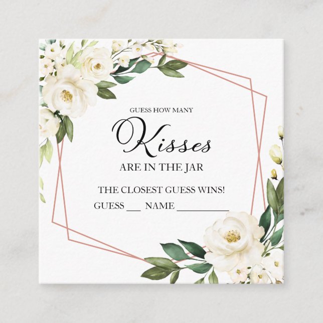 Greenery Geometric gissar hur många Kisses-kort Tilläggskort (Framsida)