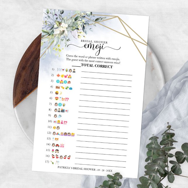 Greenery Geometric Möhippa Emoji Pictionary Flygblad (Skapare uppladdad)