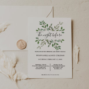 Greenery Geometric Tropical Rehearsal Dinner Inbjudningar