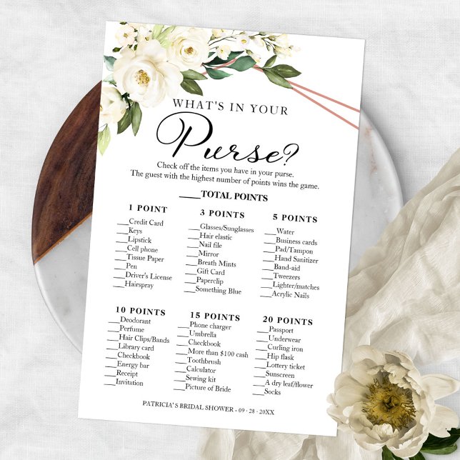 Greenery Geometric What's in your Purse Game Flyer (Skapare uppladdad)