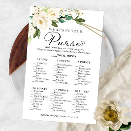 Greenery Geometric What's in your Purse Game Flygblad