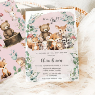 Greenery Girl Baby Shower Inbjudningar