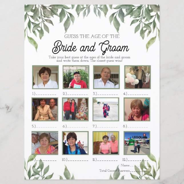 Greenery Gissa Brides och Grooms ålder (Framsida)