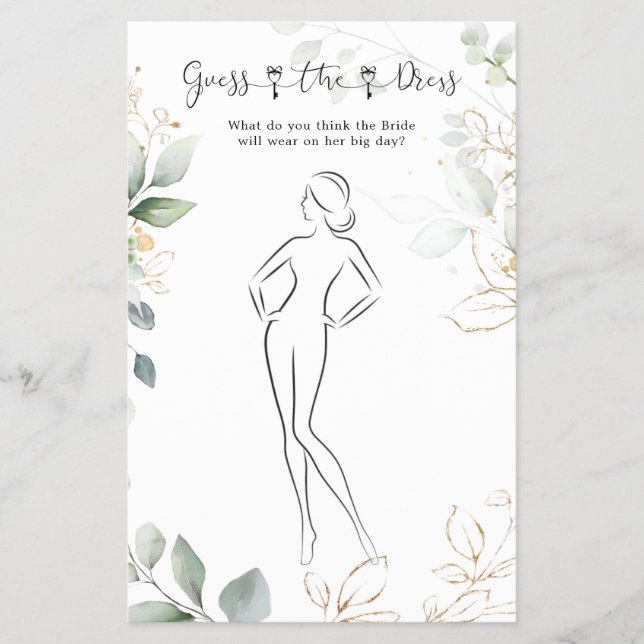 Greenery gissar Möhippan Dress Game Flygblad (Framsidan)