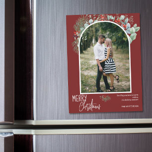 Greenery God jul Arch Photo Burgundy