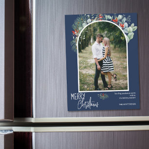 Greenery God jul Arch Photo Navy Blue