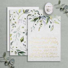 Greenery Gold Foil Calligraphy Fine Art Stil