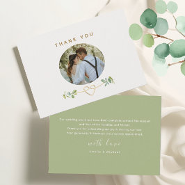 Greenery Gold Heart Wedding Tack Kort