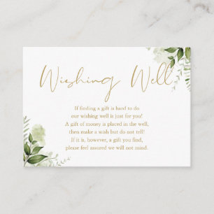 Greenery Gold Script Önskebrunn Bröllop Tilläggskort