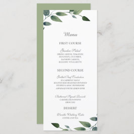 Greenery Grönt och Guld Geometric Rustic Bröllop Meny