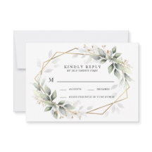 Greenery Grönt och Guld Geometric Rustic Bröllop