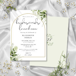 Greenery Guld Arch Bridesmaids Luncheon Inbjudningar