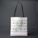 Greenery Guld Botanical Budens mamma Tote Tygkasse<br><div class="desc">Fira brudens sida med en personlig gienery guld löv i väskan som blandar elegans och tanksamhet. Med en vacker botanisk design kan den här praktiska men hjärtliga presenten anpassas med namn och skapar dem att känna sig omhuldade på din speciella dag. Det är perfektens sätt att uttrycka kärlek och tacksamhet,...</div>