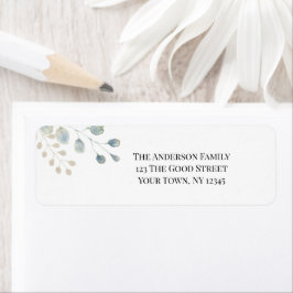 Greenery Guld Botanical Lövs Returadress Etikett
