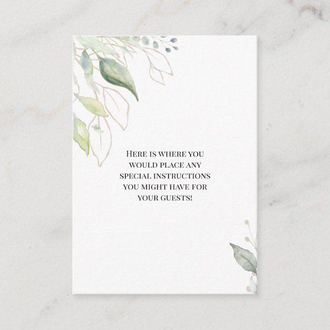 Greenery Guld Botanical Lövs Tilläggskort (Framsida)