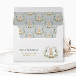 Greenery Guld Bunny Rabbit Baby Shower Birthday