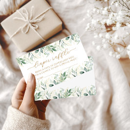 Greenery Guld Eucalyptus Baby Diaper Raffle Card Tilläggskort
