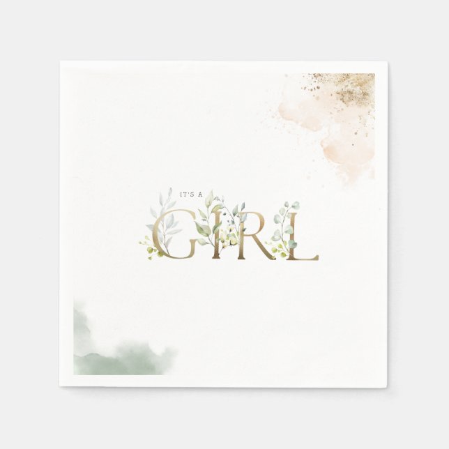 Greenery Guld Eucalyptus Det är en babystötare Pappersservett (Framsidan)