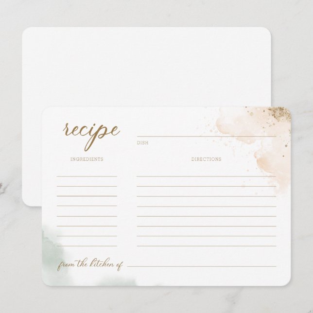 Greenery Guld Eucalyptus Möhippa Recipe Invi Inbjudningar (Fram/baksida)