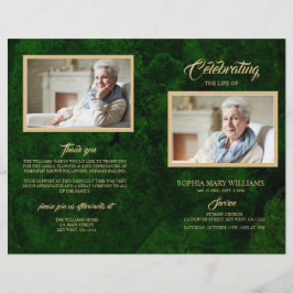 Greenery & Guld Funeral Program | Serviceorder