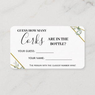 Greenery Guld Hur många Kork Shower Game Card Placeringskort