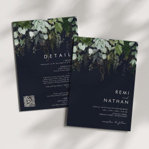 Greenery Guld Löv   Mörk flottan i en och samma QR Inbjudningar