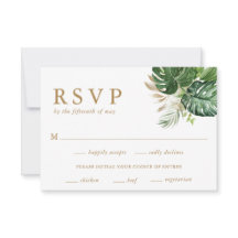 Greenery Guld Modern Tropical Bröllop