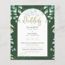 Greenery Guld PHOTO Wedding BUDGET Flyer