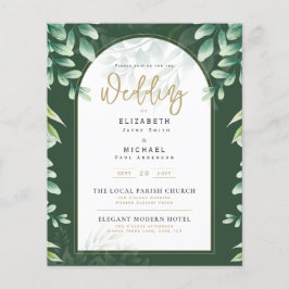 Greenery Guld PHOTO Wedding BUDGET Flyer