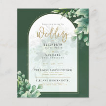 Greenery Guld PHOTO Wedding BUDGET Flyer