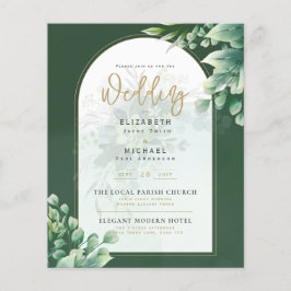 Greenery Guld PHOTO Wedding BUDGET Flyer