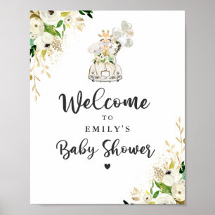 Greenery Guld Safari Animals kör med babyskor Poster