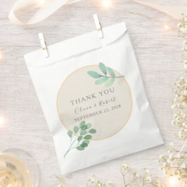 Greenery Guld Wedding Favor Bags