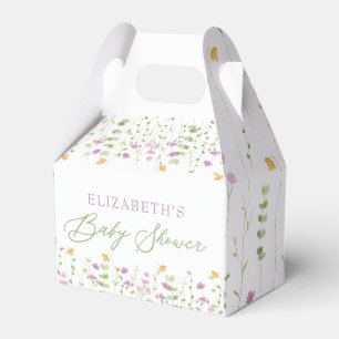 Greenery Gult Rosa WildblomBaby Shower Presentaskar